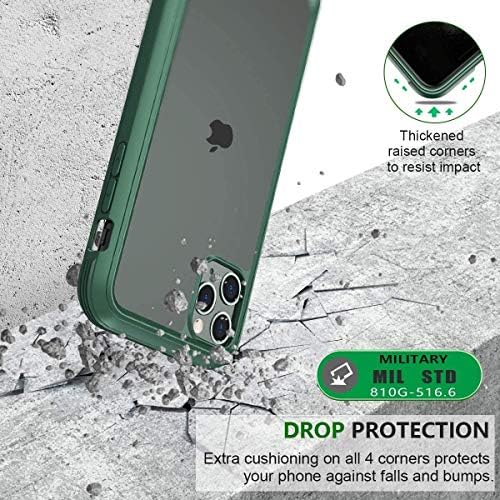 Diaclara תואם למארז ה- iPhone 11 Pro Max עם מגן מסך זכוכית מחוסמת מובנה [קשיות 9H] [הגנה על ירידת